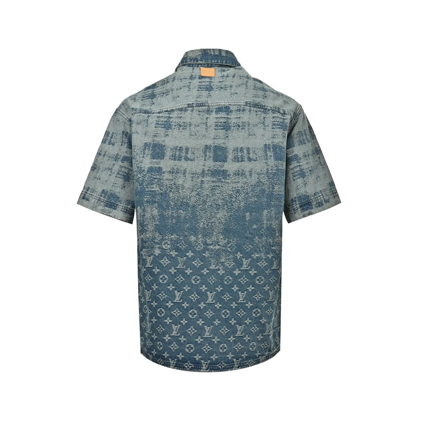 Louis Vuitton/Louis Vuitton presbyopic logo gradient denim short-sleeved shirt